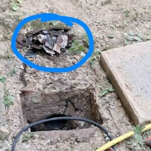 WOMA géppel kimosott vízkőlerakódás a csővezetékből